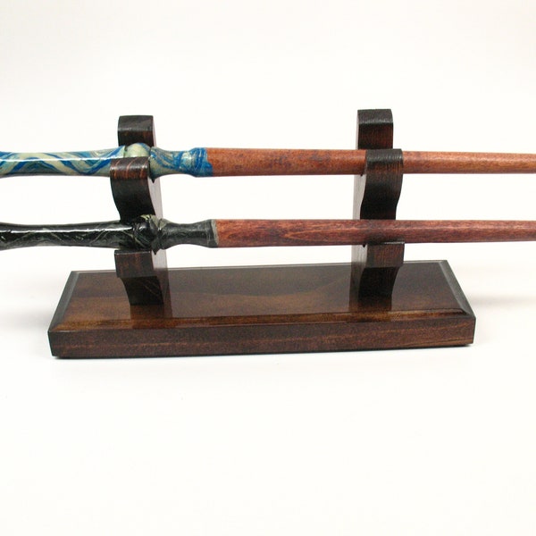 2 Magic Wizard Wand Stand Holder Display Multiple Holds Two Wands #630