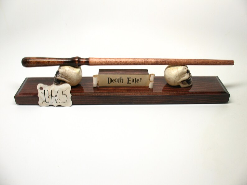 Magic Wand Death Eater Wizard Witch With Wooden Stand #1465
