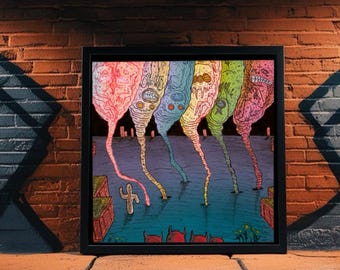 Saprocytosis Art Print - Surreal Wall Art, Abstract Dark Art, Weird Unique Posters, Alternative Aesthetic, Creepy And Cool