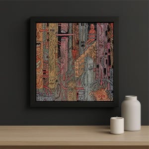 Gestileerde kunstprint - surrealistische muurkunst, abstracte donkere kunst, rare unieke posters, alternatief esthetiek, griezelig en cool