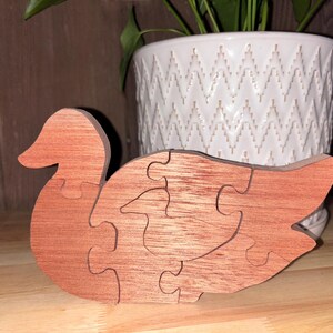 Mother Duck Puzzle I Duck Puzzle I Animal Puzzle I Mahogany Wood I Jigsaw Puzzle