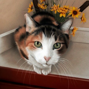 Cat Portrait Realistic Hand painted from Photo, Custom Pastel Pet Portrait, Cat Parent Gift