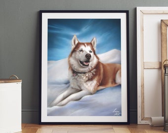 Dog Portrait Realistic Hand painted from Photo, Custom Pastel Pet Portrait, Dog Parent Gift