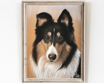 Dog Portrait Hand painted from Photo, Realistic Drawing, Custom Pet Portrait, Dog Parent Gift