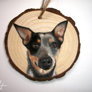 Hand painted Pet Portrait Ornament or Magnet - Wooden - Custom Wood Slice - Pastel - Hand drawn - Cat Portrait - Dog portrait - Guinea pig image 14