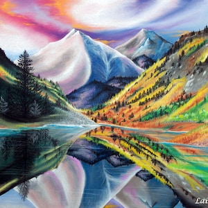 Colorado Autumn - Stampa artistica, più formati - 8x10 11x14 16x20 - Paesaggio montano, alba, tramonto, Maroon Bells, Montagne Rocciose