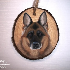Hand painted Pet Portrait Ornament or Magnet - Wooden - Custom Wood Slice - Pastel - Hand drawn - Cat Portrait - Dog portrait - Guinea pig image 6