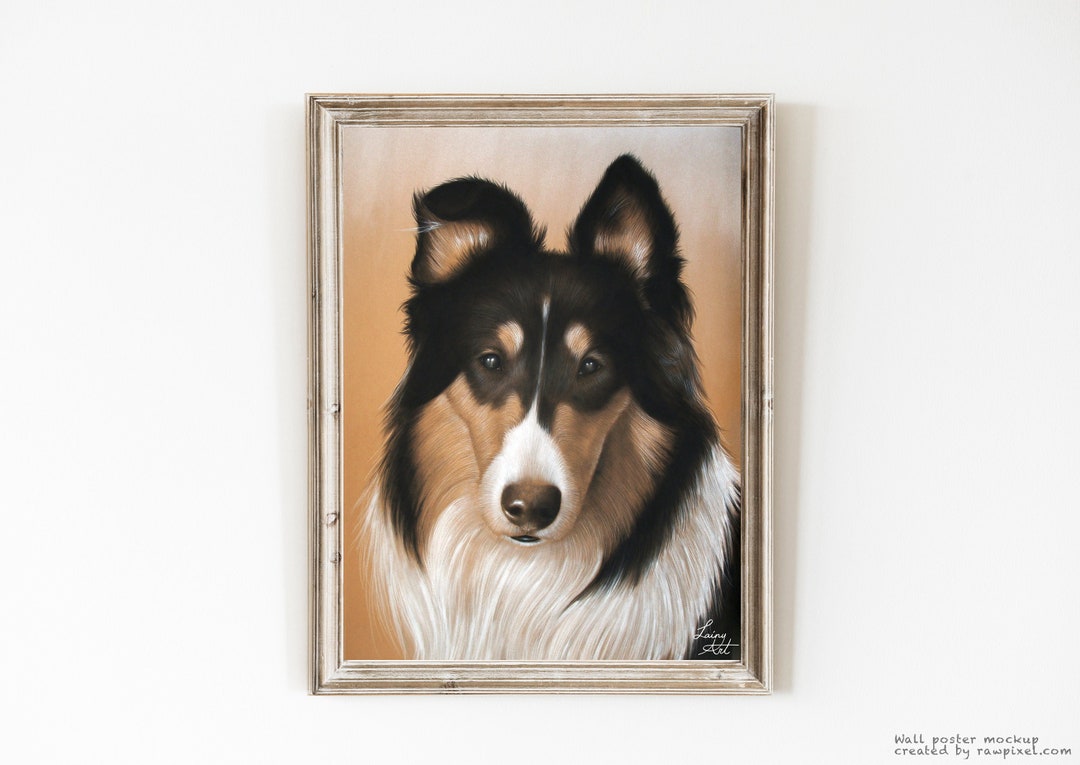 Dog Portrait Hand Painted From Photo, Realistic Drawing, Custom Pet ...