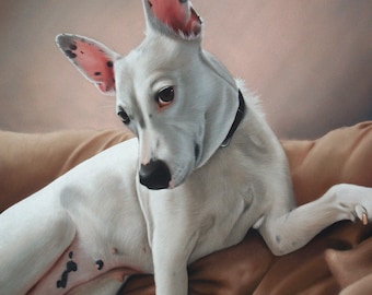 Realistic Dog Portrait Hand painted from Photo, Custom Pastel Pet Portrait, Dog Parent Gift, Memorial