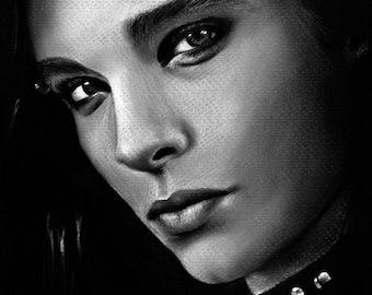 Bill Kaulitz Tokio Hotel  - Art Print, Multiple sizes - celebrity portrait, charcoal drawing, musician, billy