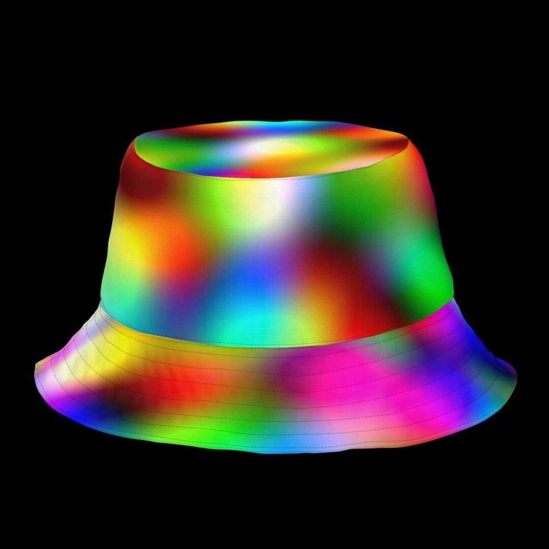 Trippy Colorful Rainbow Abstract Rave Music Festival Bucket Hat ...