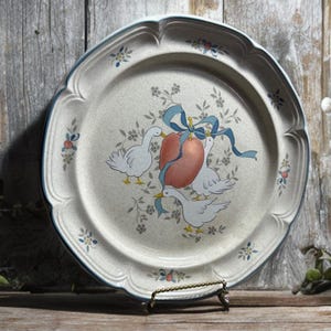 12” International China Marmalade Goose Heart Bow Dinner Platter Vintage Japan