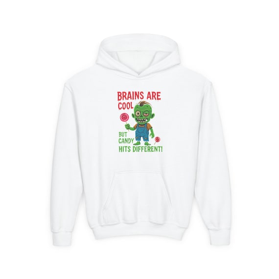 Brains Are Zombie Hoodie | Halloween Kids Sweatshirt