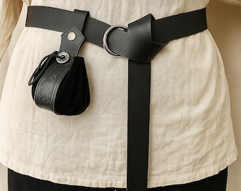 Faux Leather Medieval Belt and Pouch, LARP & Cosplay Accessory, Viking, Renaissance Fair Set
