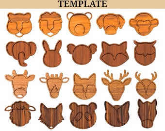 Kids Serving Tray SVG Bundle, 20 Animal Snack Plate Templates, Baby Feeding Board DXF, CNC Router Files