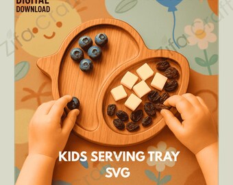 Kids Serving Tray SVG | Bird Snack Plate CNC Template | Wooden Baby Plate DXF | Toddler Feeding Tray Files | Laser Cut Digital Download