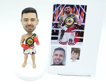 Custom Boxer Bobblehead: Personalized Boxing Statue, Sports Gift