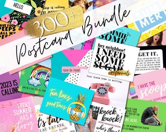 Plantillas de postales publicitarias para agentes inmobiliarios / Paquete de marketing de verano, más de 300 diseños editables en Canva (descarga digital)