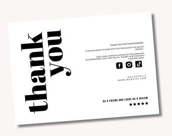 Tarjeta postal de agradecimiento para clientes de bienes raíces / Folleto publicitario para agentes inmobiliarios / Folleto publicitario para compradores y vendedores (descarga digital)