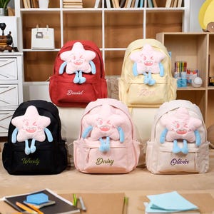 Personalized Backpack for Girls, Custom Name Toddler SchoolBag for Kids, Cute Star Preschool Backpack