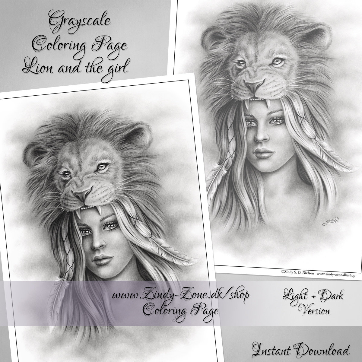 Lion Family Large Coloring Sheets - Pearl Paint