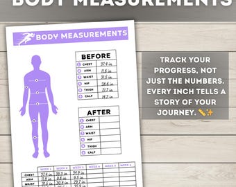 Body Measurement Tracker Printable, Fitness Progress (fillable PDF) - Etsy