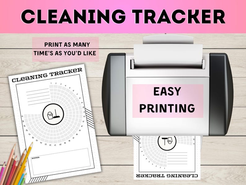 Printable Cleaning Tracker: Home Organization Journal (PDF) - Etsy