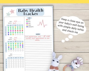 Afdrukbare babygezondheidstracker: dagelijks logboek babygezondheid (pdf)