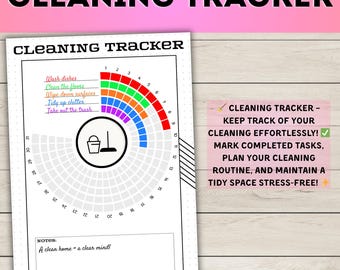 Printable Cleaning Tracker: Home Organization Journal (PDF)