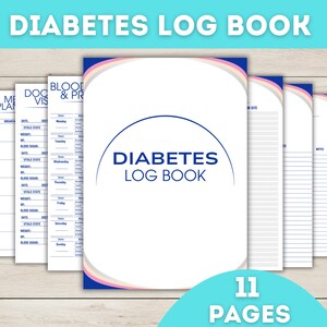 Diabetes Log Book, Blood Sugar Tracker, Glucose Monitoring Printable, Health Journal, Diabetic Planner, Insulin Log, Instant Download
