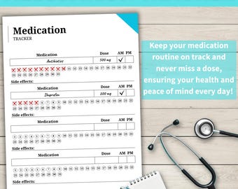 Medication Tracker, Health Planner, Medicine Tracker, Digital Medication Log, Medical Organizer, Medication Control