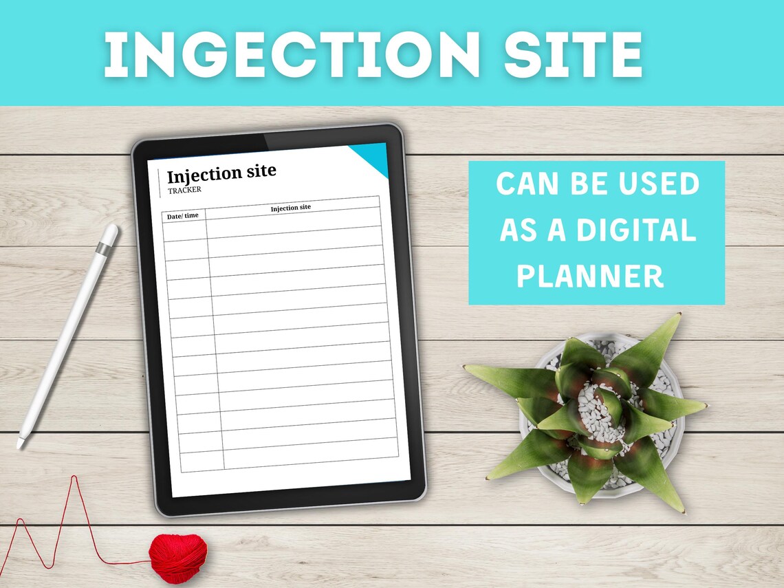 Injection Site Tracker Printable, Medical Log PDF, US Letter A4 - Etsy