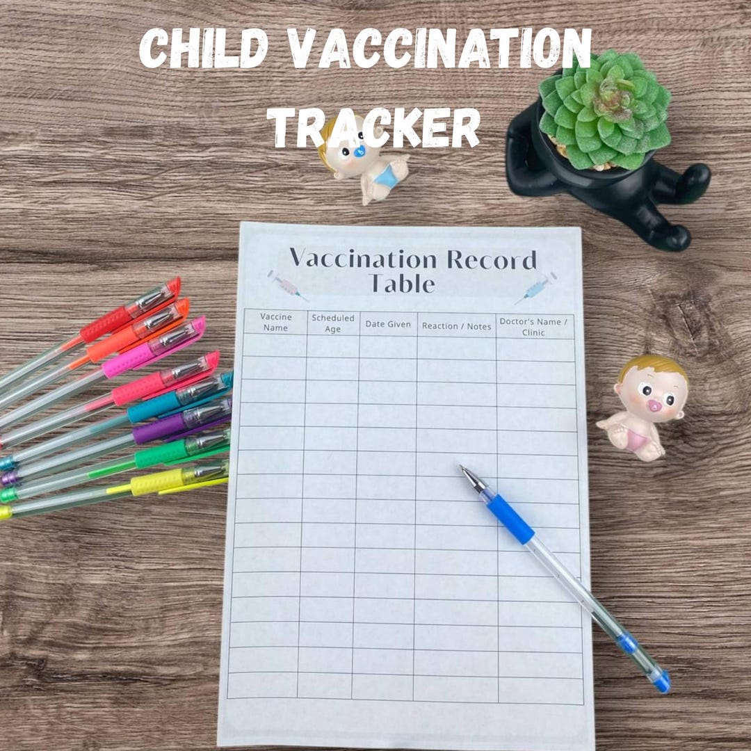 Child Vaccination Tracker: Printable Immunization Schedule (PDF ...