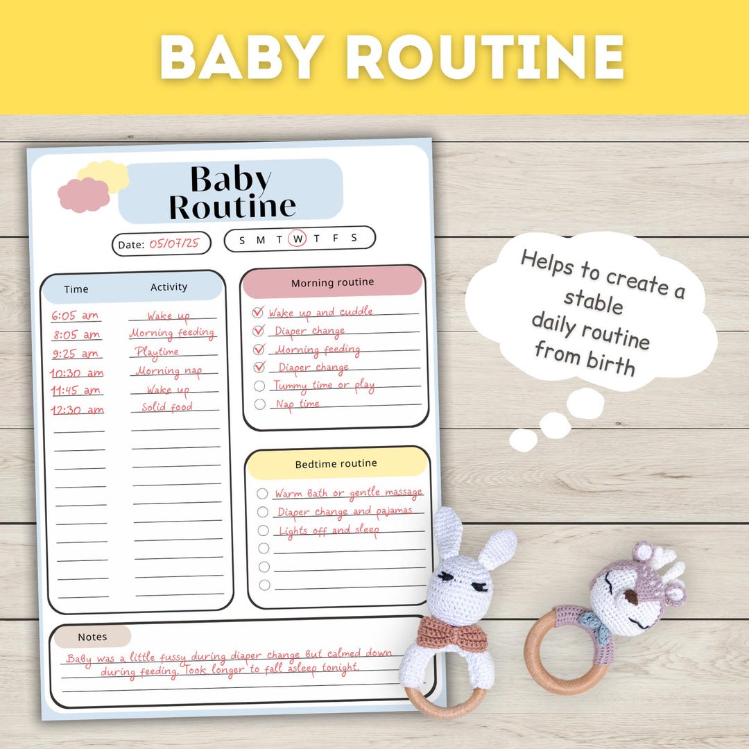 Baby Daily Routine Tracker: Printable Care Log (PDF) - Etsy