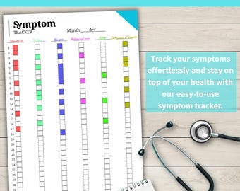 Symptom Tracker, Printable Health Journal, Medical Log, Health Tracker, Wellness Tracker,  Medical Tracker