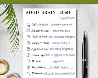 ADHD Tagesplaner für Erwachsene, minimalistischer Tagesplaner, To Do Liste, Stimmungs-Tracker