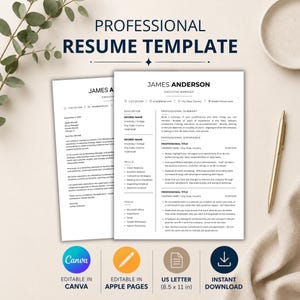 May include: A professional resume template document with a cover letter, featuring black text on a white background. The document includes sections for education, skills, tools, and professional experience. It is labeled as US Letter 8.5 x 11 inches.