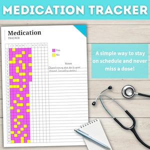 Medication Tracker, Medication Organizer, Medication Sheet for Nurses, Printable Medicine Log, Health Tracker, Prescription Organizer,