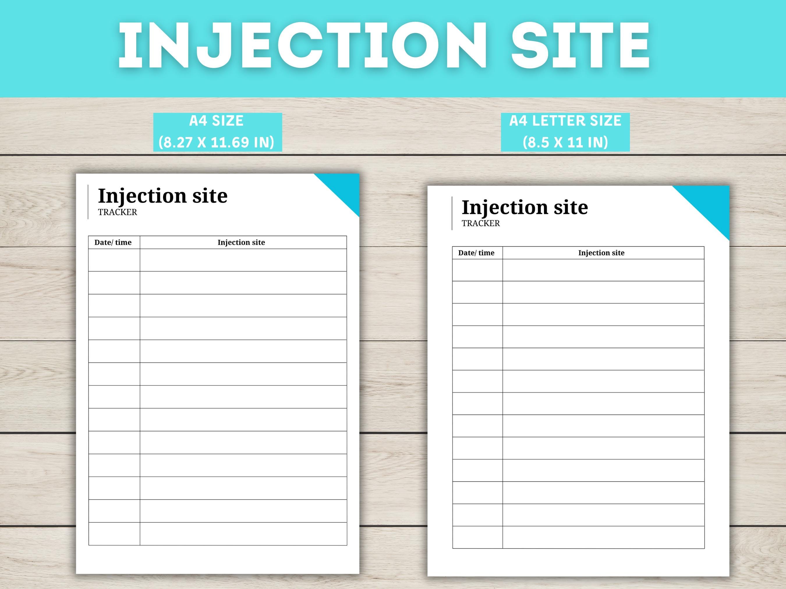 Injection Site Tracker: Printable Medical Log (digital PDF) - Etsy