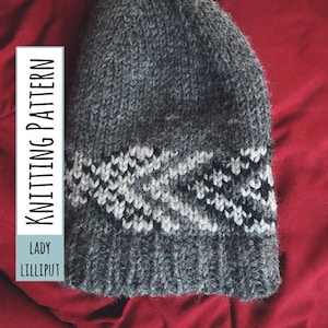 KNITTING PATTERN - Fair Isle Beanie / Stranded Colorwork Hat "Iron Shield"
