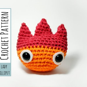 PATTERN - Calcifer Crochet Fire Demon Amigurumi