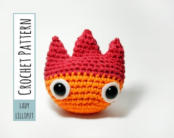 PATTERN - Calcifer Crochet Fire Demon Amigurumi