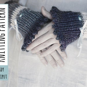 PATTERN - Knitted Picot Edge Arm Warmers