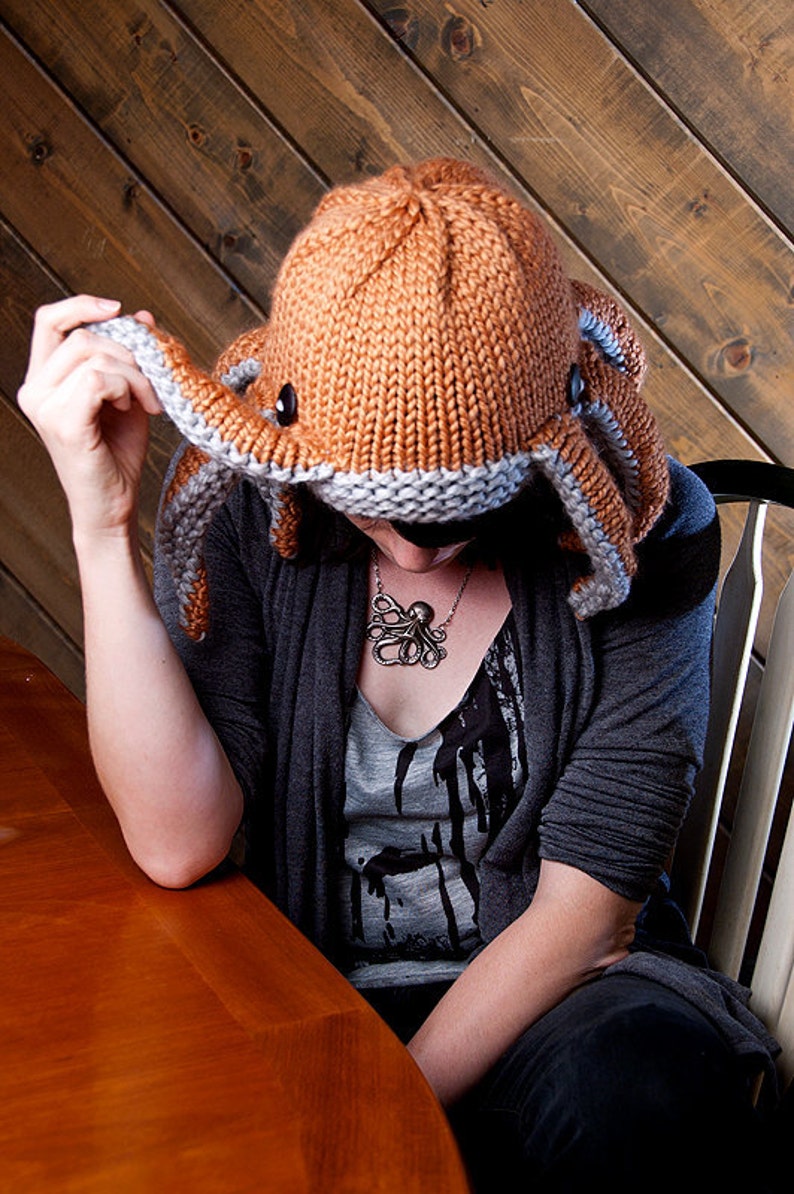 KNITTING PATTERN Knit Octopus Hat image 4