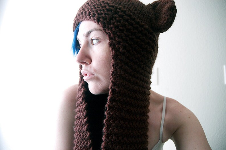 PATTERN Knitted Bear Scarf-Hat/Scoodie image 2