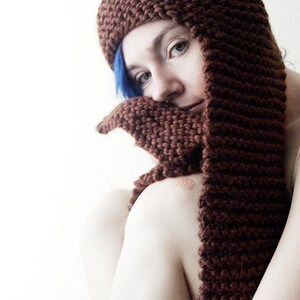 PATTERN Knitted Bear Scarf-Hat/Scoodie image 3