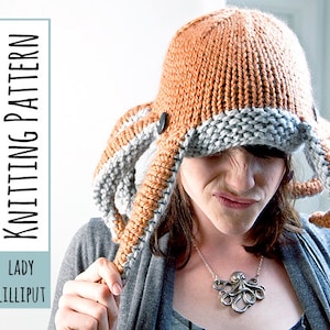 KNITTING PATTERN Knit Octopus Hat image 1