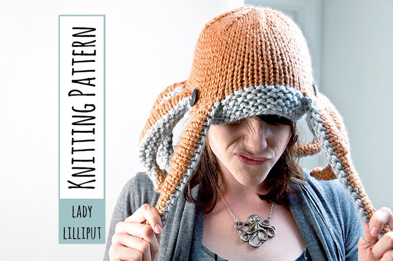 KNITTING PATTERN Knit Octopus Hat image 1