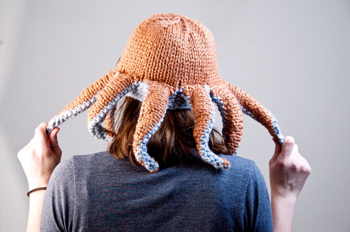 PATTERN Knit Octopus Hat Etsy
