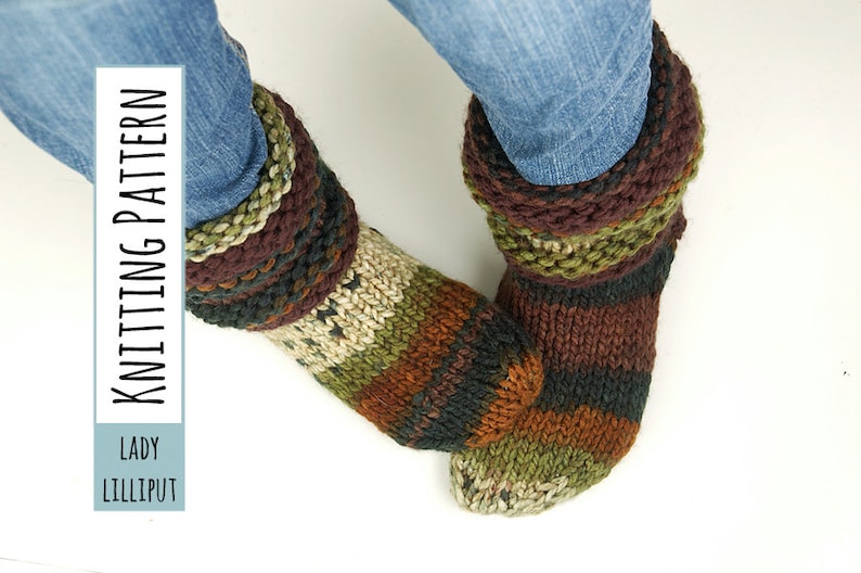 PATTERN Knitted Slipper Socks - Etsy